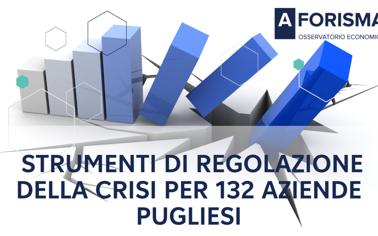 Sono 132 le aziende in Puglia ricorse agli strumenti di regolazione della crisi